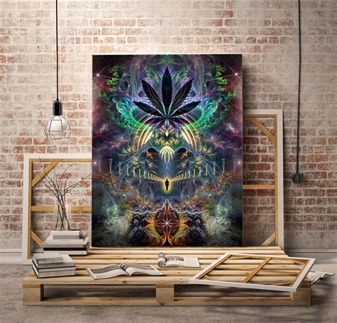 Marijuana Art CANVAS Visionary Art Pot Leaf Painting - Etsy