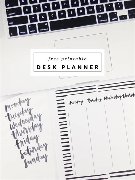 Free Weekly Desk Planner Printable - the Creative Route