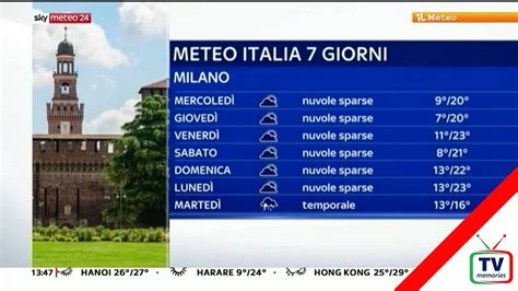 Sky Meteo 24 Previsioni Nazionali A 7 Giorni 2020 2021 YouTube