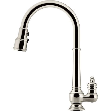 Kohler Artifacts Vibrant Polished Nickel Single Handle Pull Down Kitchen Faucet With Sprayer