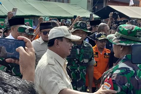 Menhan Prabowo Tinjau Langsung Lokasi Erupsi Gunung Marapi Pastikan