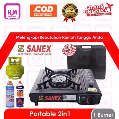 Jual Kompor Gas Portable 2 In 1 Kompor Portable Camping Tungku Sanex