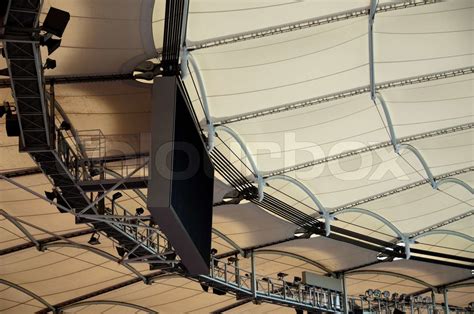 Massive Roof Construction Of The Soccer Stadium In Stuttgart Germany