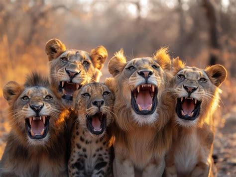 A group photo of different animals in Africa various animals gathered ...