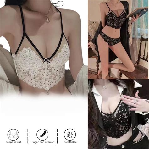 Jual Bustier Top Sexy Lingerie Bustier Set Sexy Corset Bra Wanita