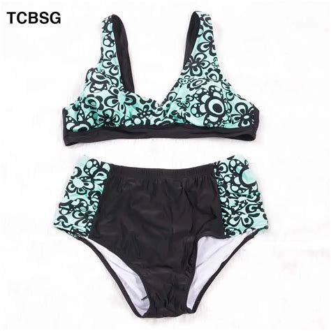 Tcbsg Neue Sexy Halter Top Bikini Set Druck Badeanzug Frauen