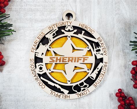 Sheriff Ornament Sheriff Award Lolly And Pops Workshop