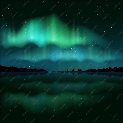 Premium Vector Northern Lights Aurora Borealis Vector Realistic