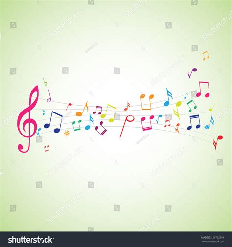 Various Music Notes On Stave Vector Stock Vector Royalty Free