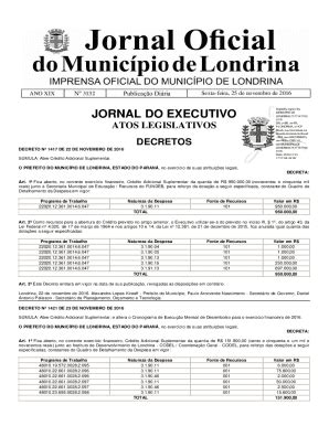 Preenchível Disponível www2 londrina pr gov Jornal Oficial n 3132 Fax