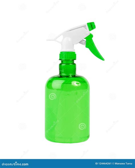 Green Spray Bottle Isolated Stock Image - Image of object, housework ...