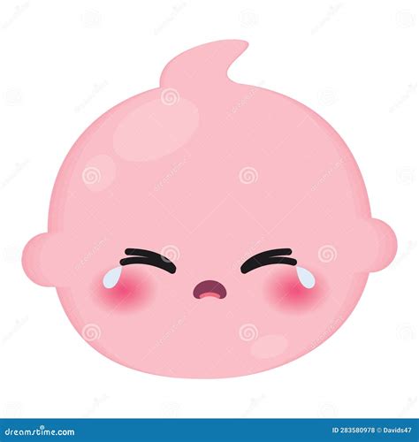 Isolated Colored Cute Crying Baby Emoji Icon Vector Stock Vector ...