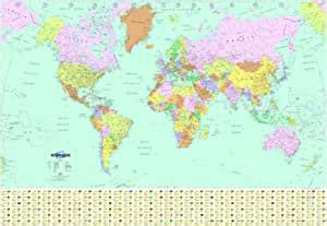 Amazon Map Marketing World Political Laminated Map Bex Office