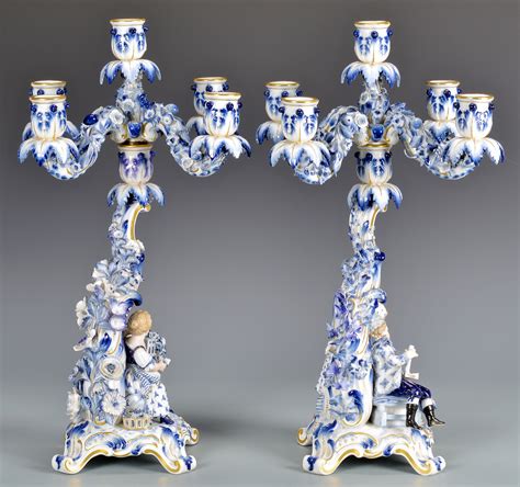 Lot Pair Meissen Candelabra Case Auctions