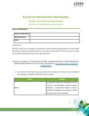 CASO 1 TALLER DE PORTAFOLIOS Pdf TALLER DE PORTAFOLIOS PROFESIONAL