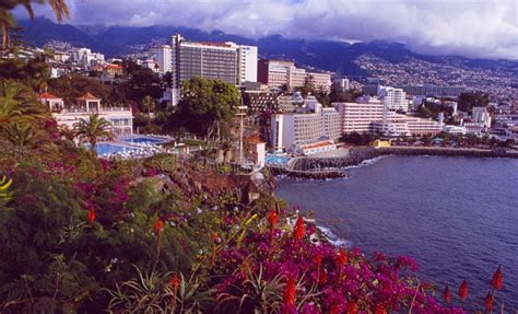 Panoramic View of Funchal City on Madeira Island with the Luxury Hotels ...