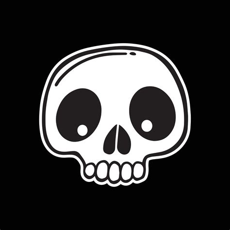 skull art illustration hand drawn black and white 45767236 Vector Art ...