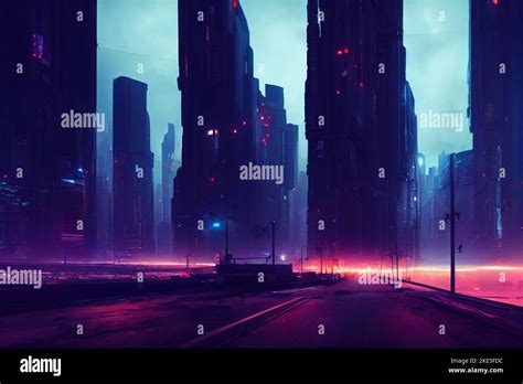 Cyberpunk futurista ciudad future fantasía con luces y señales de neón