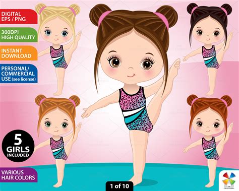 Naturalistic Gymnastics Clipart