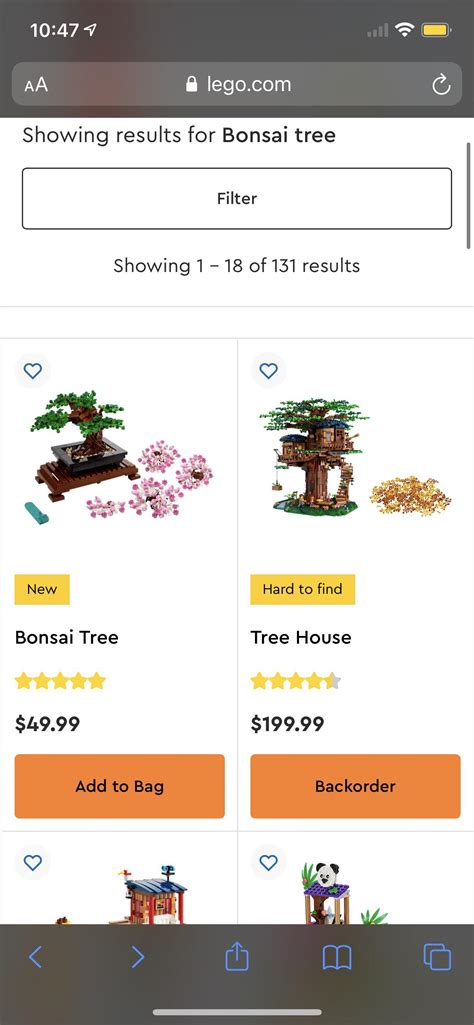 The bonsai tree is back in stock! : r/lego