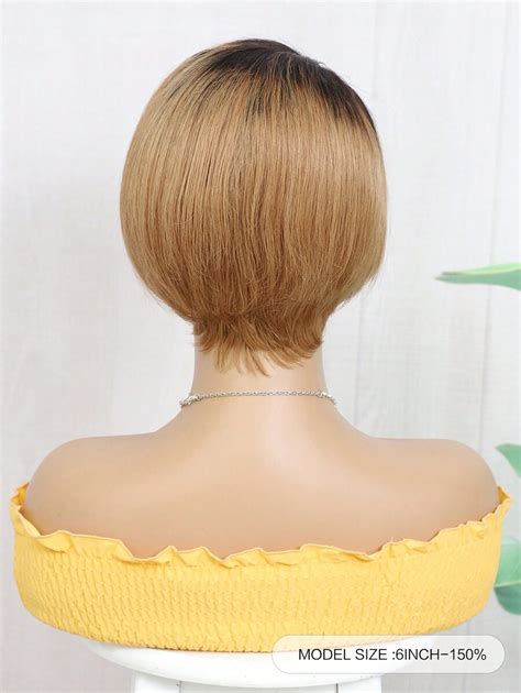 Short Straight Pixie Cut Transparent Lace X Lace Closure Wigs Human