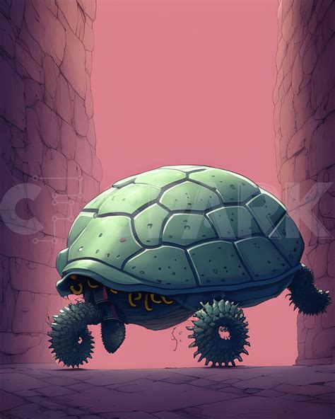 Giant Lovecraftian Mechanized Turtle From Howls Moving Castle