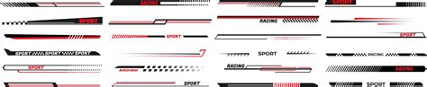 Sport Car Decal Stripes Speed Lines Racing Vector Image