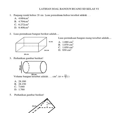 Soal Soal Matematika Kelas 1 Dan 2 Materi Bangun Datar Materi Soal