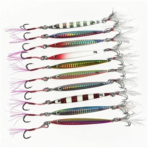 Metal Jig Lure With Hooks 30g 9cm Jigging Fishing Lures Bait New Long