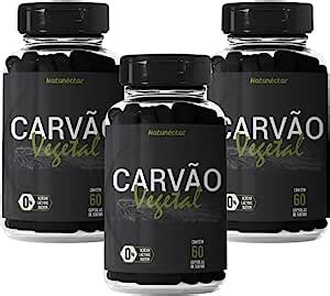 3x Carvão Vegetal Ativado Puro 60 Cápsulas Natunéctar Amazon br