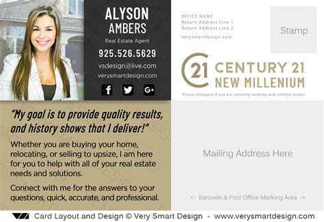 Century 21 Real Estate Postcard Back 1b Image Very Smart Design