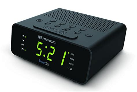 Emerson Cks1800 Smartset Alarm Clock Radio With Amfm Radio Dimmer Sleep Timer And 9 Led