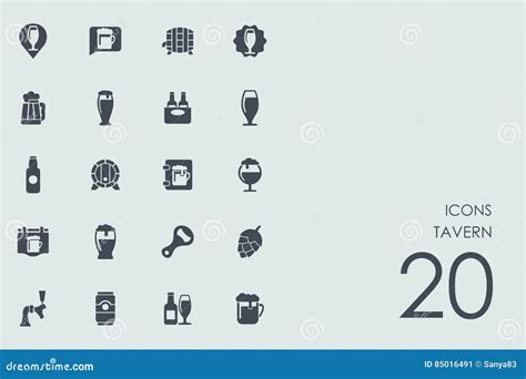 Set Of Tavern Icons Cartoon Vector 85016491