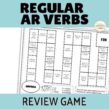 AR Verbs Review Game Los Dados By Srta Spanish TpT