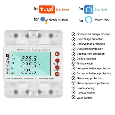 For Tuya For Wifi Three Phase Meter Over Voltage And Under Voltage