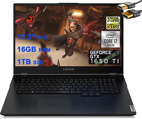 Lenovo Legion 5i 17 - i7-10750H · GTX 1650 Ti · 17.3”, Full HD (1920 x ...