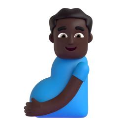 Pregnant Man Dark Skin Tone Emoji