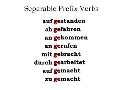 Perfect Tense German