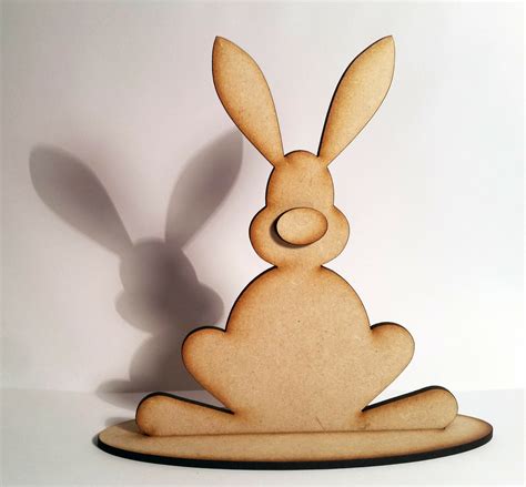 Free Standing Easter Bunny Rabbit Craft Blank Laser Cut Wooden MDF Gift