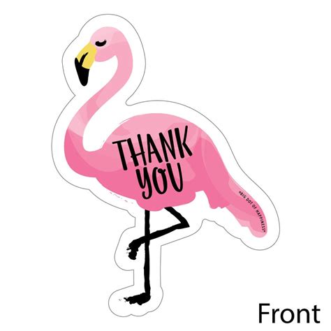 Pink Flamingo Shaped Thank You Cards Flamingo Baby Shower Etsy Uk