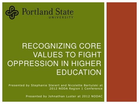 Ppt Recognizing Core Values To Fight Oppression In Higher Education