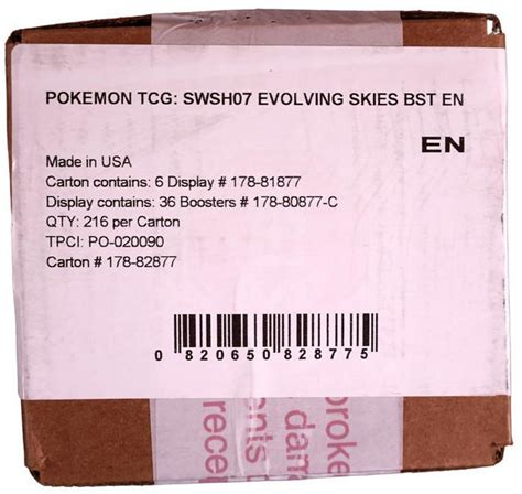 Pokemon Sword And Shield Evolving Skies Booster 6 Box Case