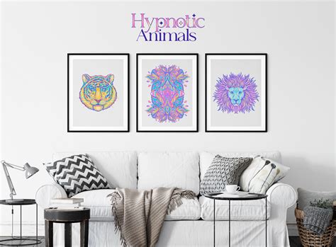 12 Hypnotic Animals. Vector Set. | Animal Illustrations ~ Creative Market