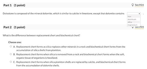 Solved Dolostone is composed of the mineral dolomite, which | Chegg.com