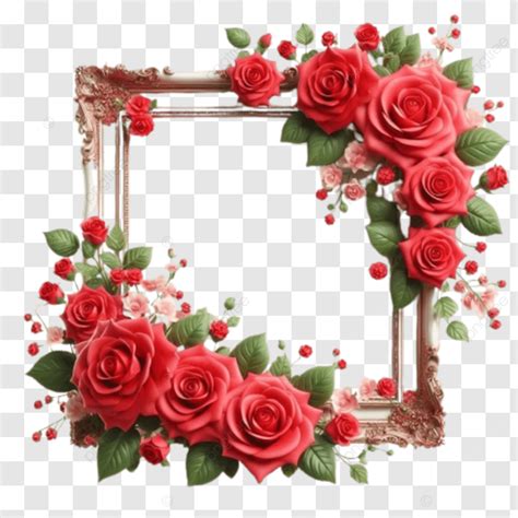 Red Frame With Roses Png Vector Psd And Clipart With Transparent