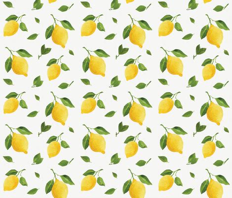 Watercolor Lemons Seamless Pattern Wallpaper Helga Wigandt Spoonflower