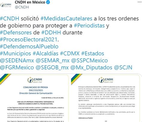 La Jornada Cndh Emite Medidas Para Que Gobierno Garantice Ejercicio