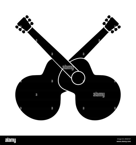 Two Acoustic Guitars Flat Vector Illustration Isolated On White