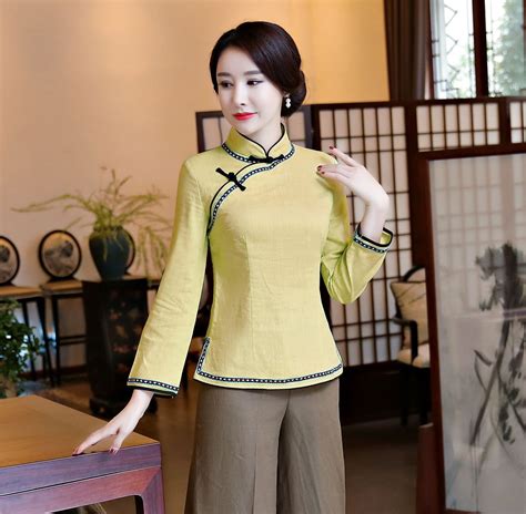 Shanghai Story Chinese Standing Collar Womans Shirt Chinese