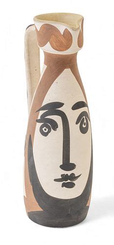 Pablo Picasso Spanish 1881 1973 White Earthenware Ceramic Pitcher A R 288 1955 Visage